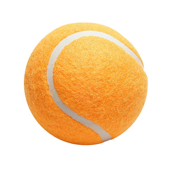 Orange Tennis Ball Orange Tennis Ball On A White Background tennis ball stock pictures, royalty-free photos & images