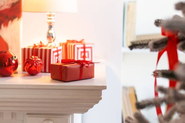 istock Beautiful gift with Christmas ornaments 1443226766