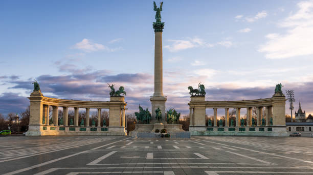 istock Heroes' Square and Millennium Monument in Budapest, Hungary, Eastern Europe. 1443227009