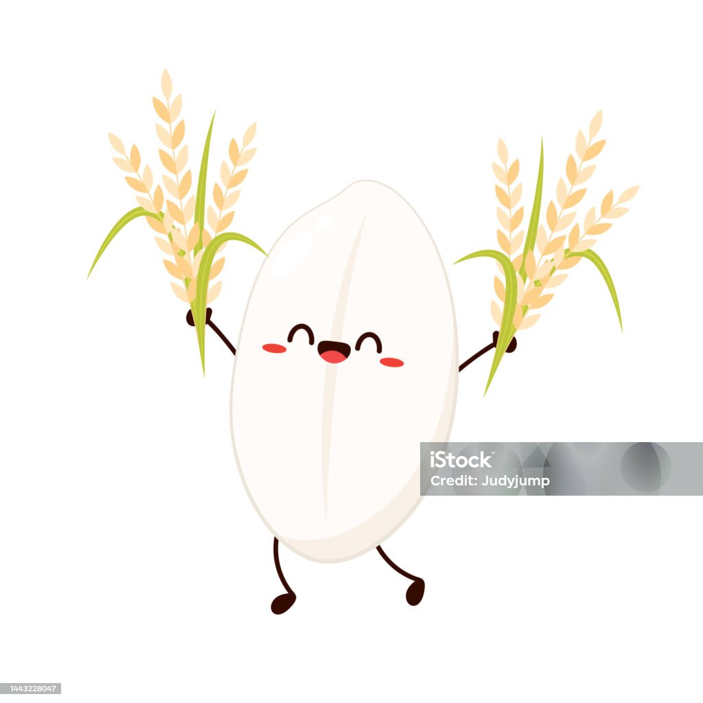 쌀 캐릭터 흰색 배경에 쌀 벡터입니다 쌀 씨앗 쌀 자루 벡터입니다 농민 모자 벡터입니다 쌀-주식에 대한 스톡 벡터 아트 및 기타 ...