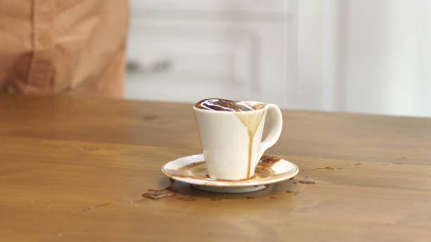 istock The view of a spilled cup while serving Turkish coffee to each guest. 1443228596