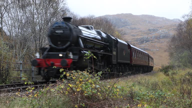 Steam train in the Scottish Highlands