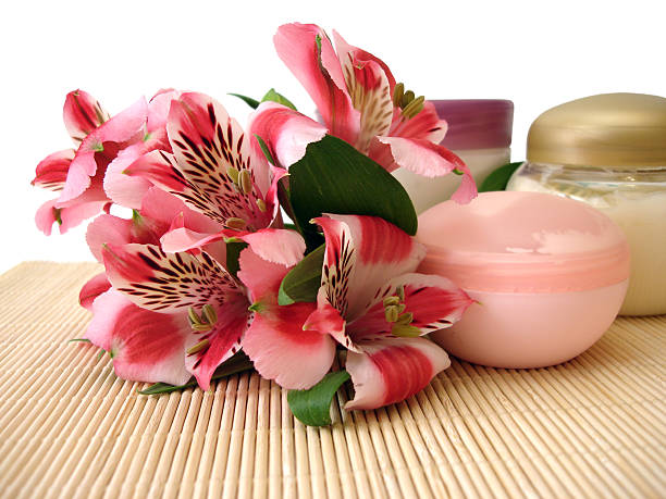 istock cosmetic moisturizing cream with flowers 144323034
