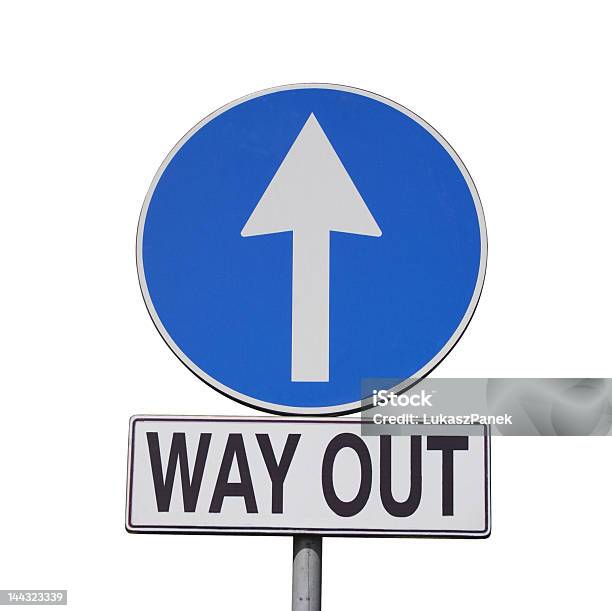 Way Out Sign Isoliert Stockfoto und mehr Bilder von Argwohn - Argwohn, Ausfahrtsschild, Ausgangsschild