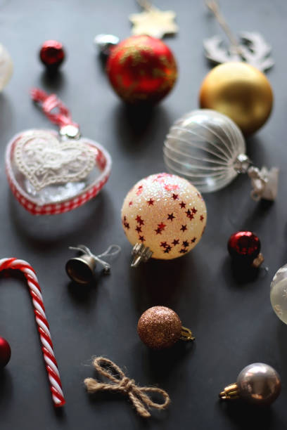 istock Christmas Ornaments on Dark Background 1443236794
