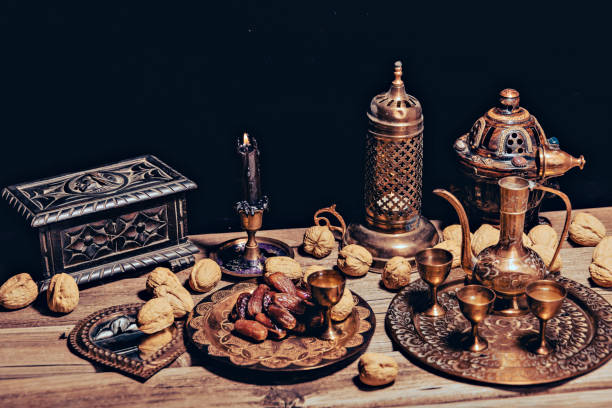 istock Date Fruit on Red Striped Cloth. Iftar Food Mostly Eating in Ramadan. 1443238186