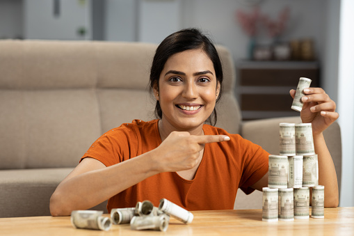 Indian young woman at home