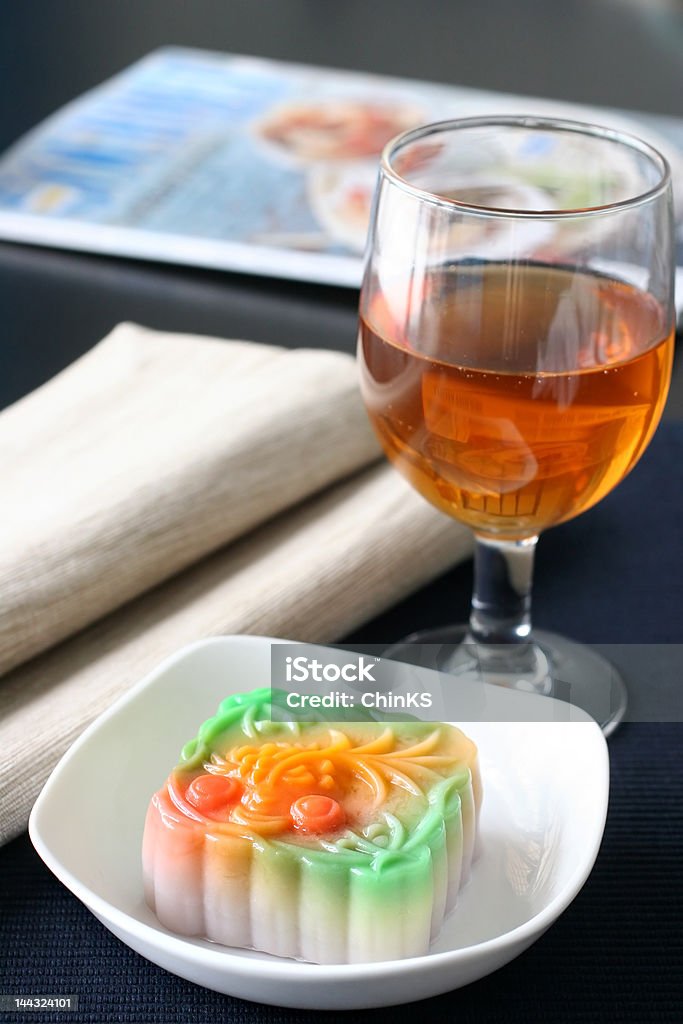 Jelly mooncake Colorful fruit and egg flavored mooncakes with goldfish patterns signifying prosperity and wealth Gelatin Dessert Stock Photo