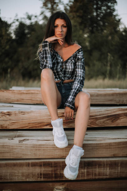 istock Woman posing outdoor. 1443241863