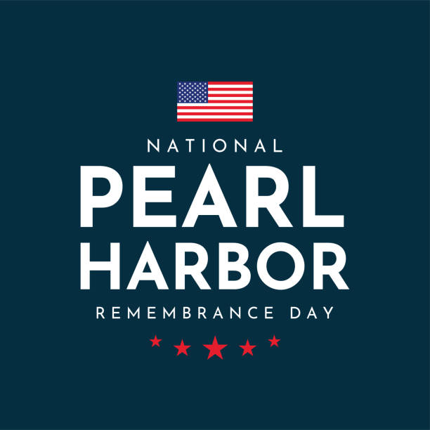 ilustraciones, imágenes clip art, dibujos animados e iconos de stock de tarjeta del día nacional del recuerdo de pearl harbor, fondo. vector - pearl harbor