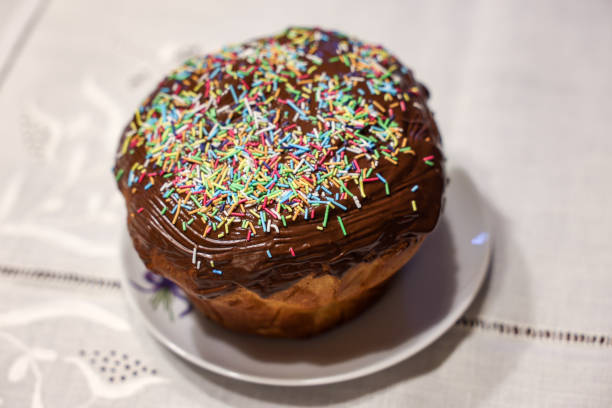 istock Traditional Ukrainian Easter Cake Kulich or Orthodox Christian Easter Bread. 1443243185