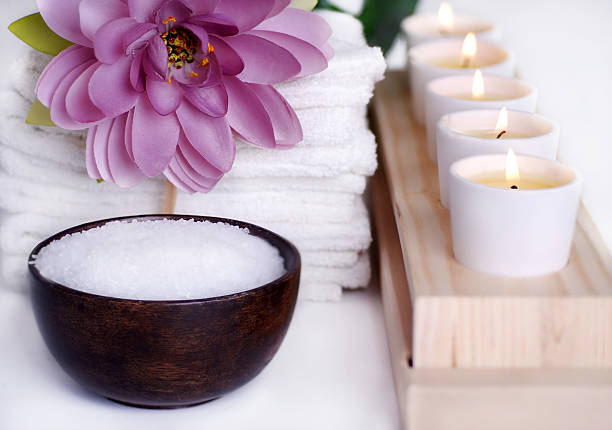 istock spa still life with candles flower and bath salts 144324361