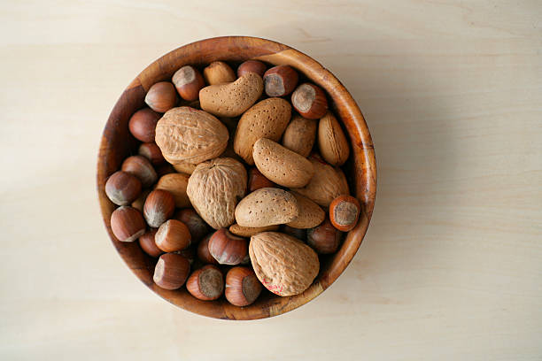 Nuts in a Bowl stock photo