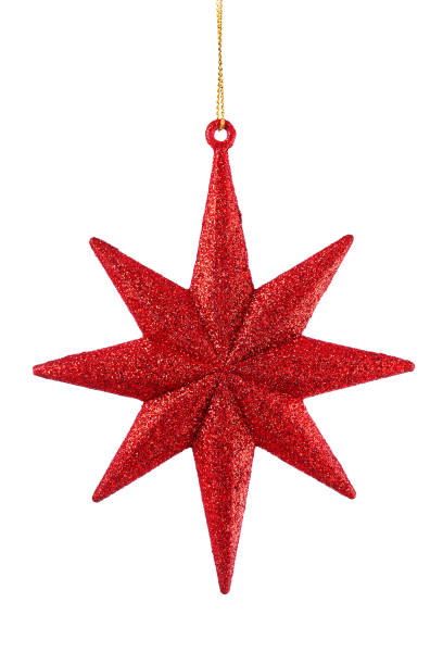 istock Christmas tree red star, holiday ornament decoration 1443246615