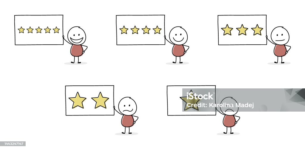 Funny Star Rating With Cartoon Stickman Appraisal Design Vector Stock Illustration - Download Image Now - iStock Funny Star Rating With Cartoon Stickman Appraisal Design Vector Stock Illustration - Download Image Now - iStock