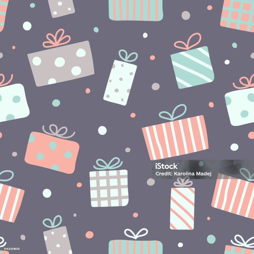 Boxes Pattern Wallpapers Pattern With Christmas Gift Boxes Wallpaper Concept Vector Stock ...