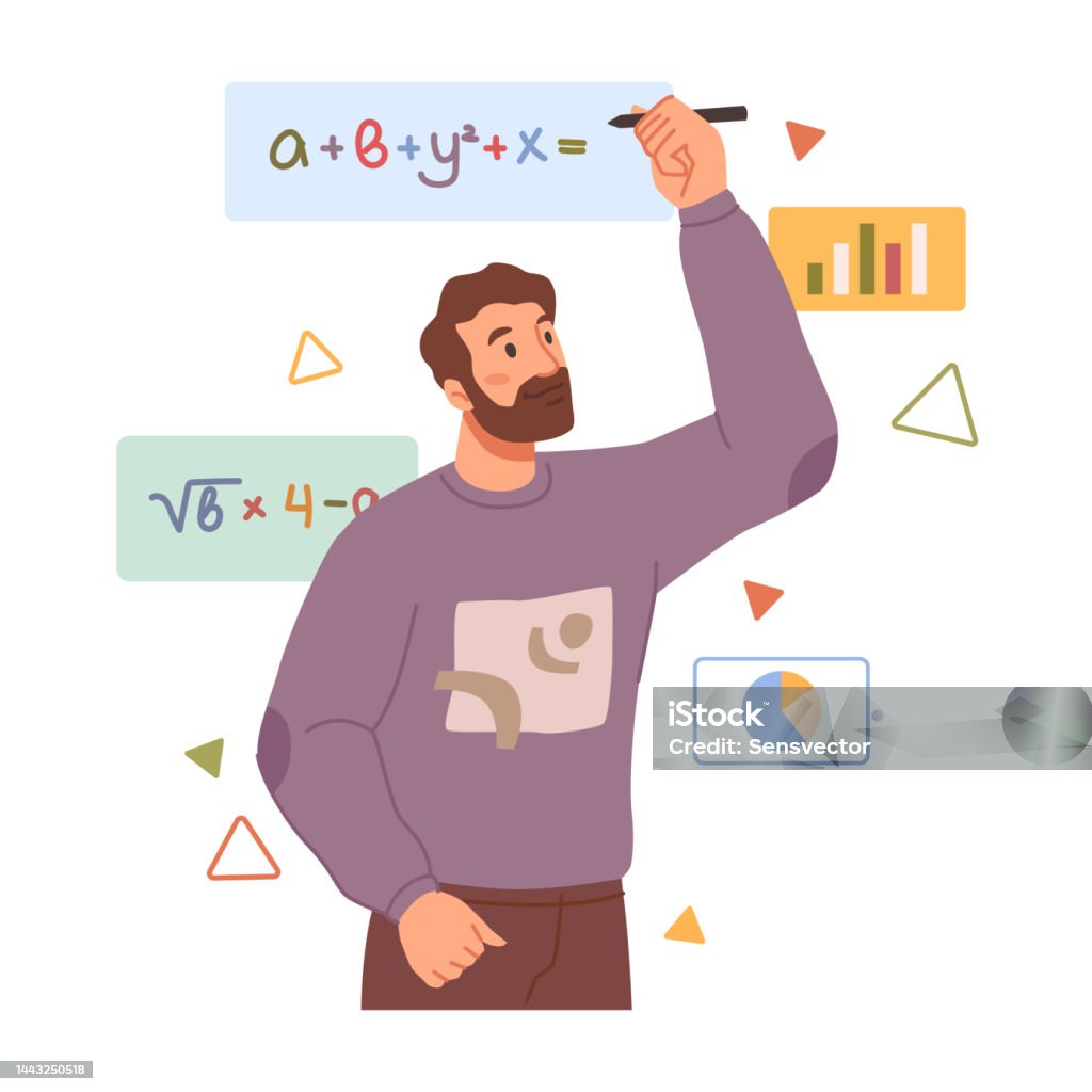 Anlysing Math Analytical Type Thinking Or Mindset Isolated Man Identifying Problems ...