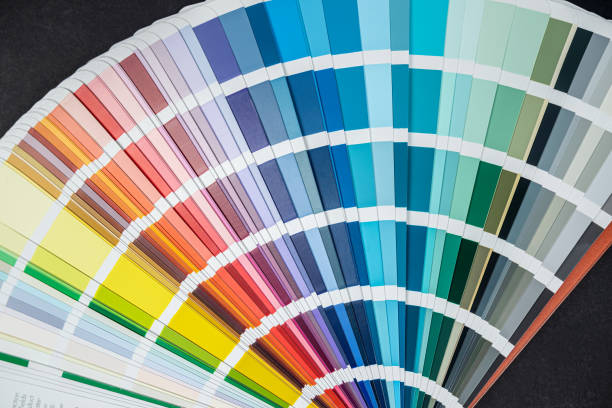 istock many different color palettes sepmler rainbow fan spread out on the table. 1443250749