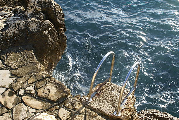 ladder directly into the Adriatic ocean in Croatia