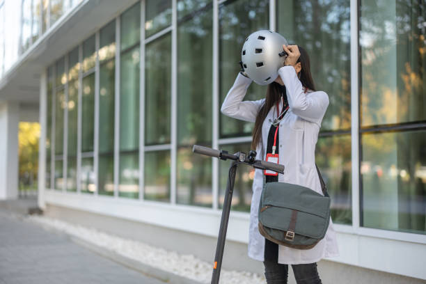 istock Modern female doctor arrived to work 1443252523