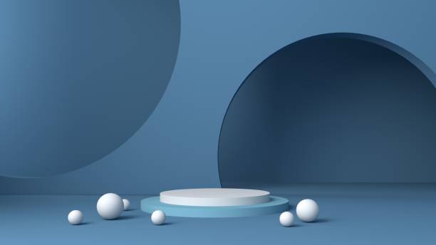 istock background vector 3d blue rendering with podium minimal blue pastel scene, minimal abstract background 3d rendering abstract geometric shape blue pastel, 3D stand pedestal background for show product 1443257060
