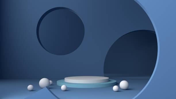 istock background vector 3d blue rendering with podium minimal blue pastel scene, minimal abstract background 3d rendering abstract geometric shape blue pastel, 3D stand pedestal background for show product 1443257164