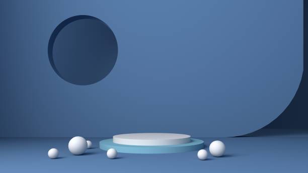 istock background vector 3d blue rendering with podium minimal blue pastel scene, minimal abstract background 3d rendering abstract geometric shape blue pastel, 3D stand pedestal background for show product 1443257778