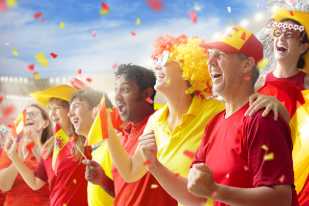 istock Spain football team supporter on stadium. 1443259672