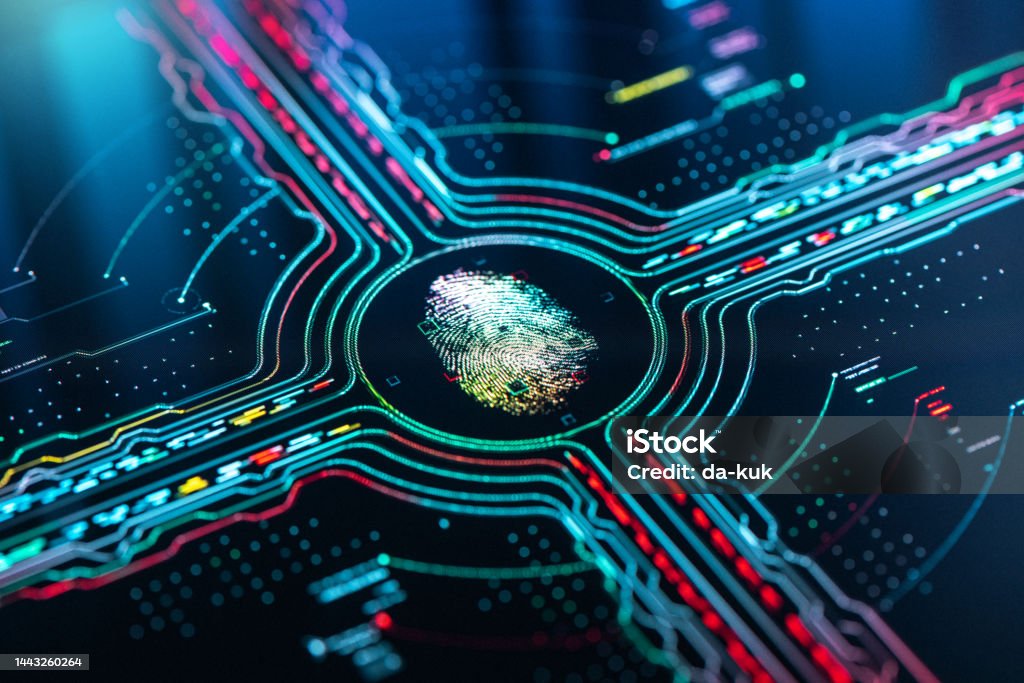 Authentication Security Background Fingerprint Authentication Button Biometric Security Stock Photo ...