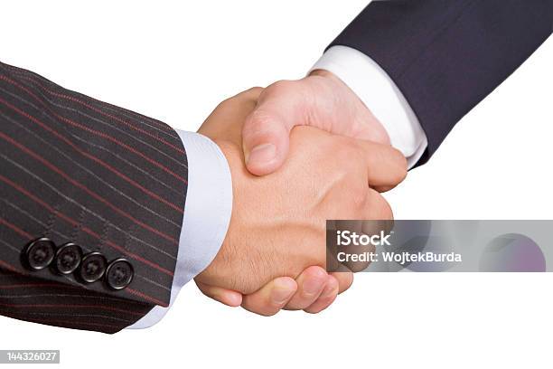 Business Handshake Auf Weiß Mit Pfad Stockfoto und mehr Bilder von Abmachung - Abmachung, Anzug, Arbeiten