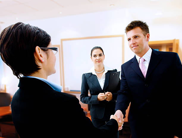istock Successful ending of a business meeting with a handshake 144326097