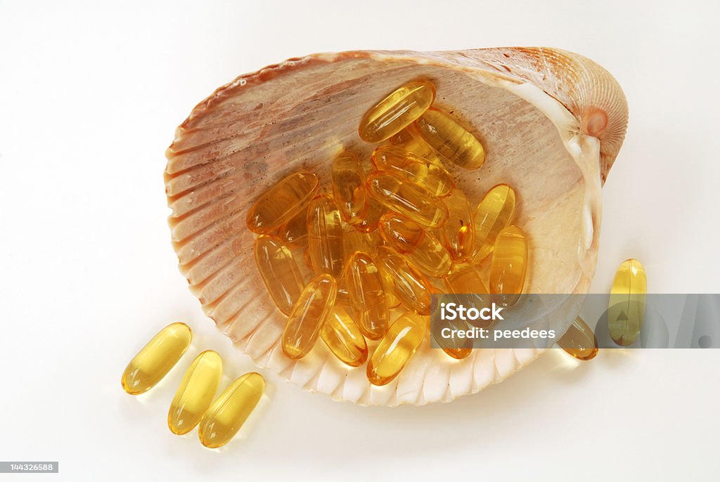 Omega 3 do mar - Royalty-free Comprimido Foto de stock