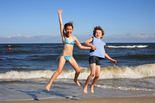 Kids having fun on beach