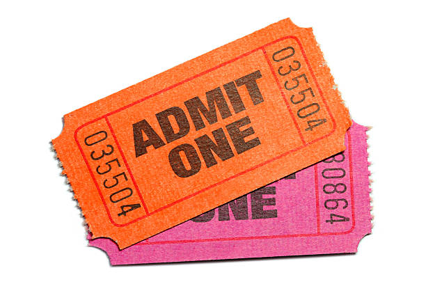 istock Tickets with printed admit one letters and serial numbers 144326697