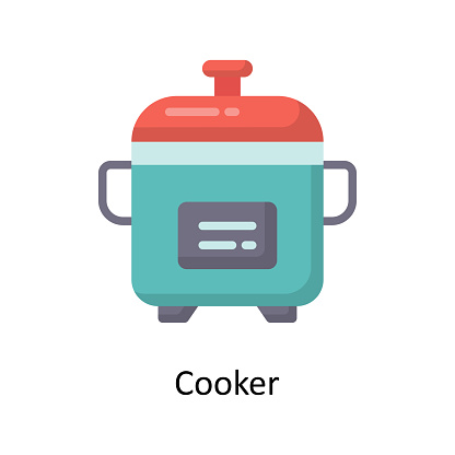 Cooker Vector Flat Icon Design illustration. Housekeeping Symbol on White background EPS 10 File