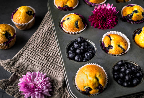 홈메이트 블루베리 머핀 - muffin blueberry muffin blueberry butter 뉴스 사진 이미지