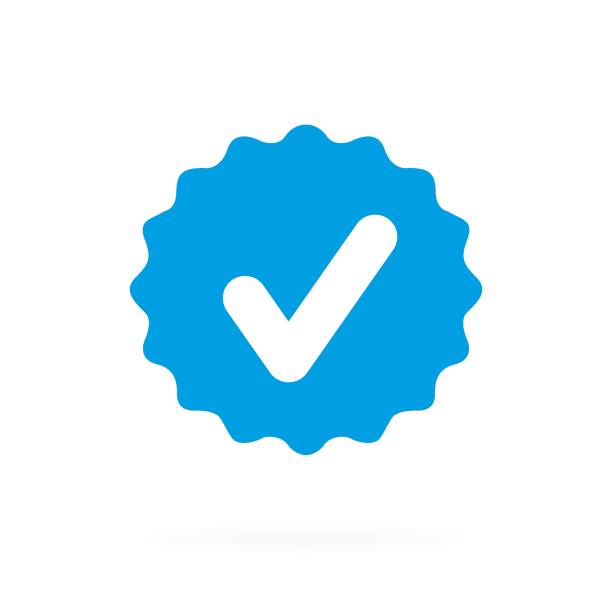 Blue check mark. Vector illustration Blue check mark. Vector illustration internet fame stock illustrations