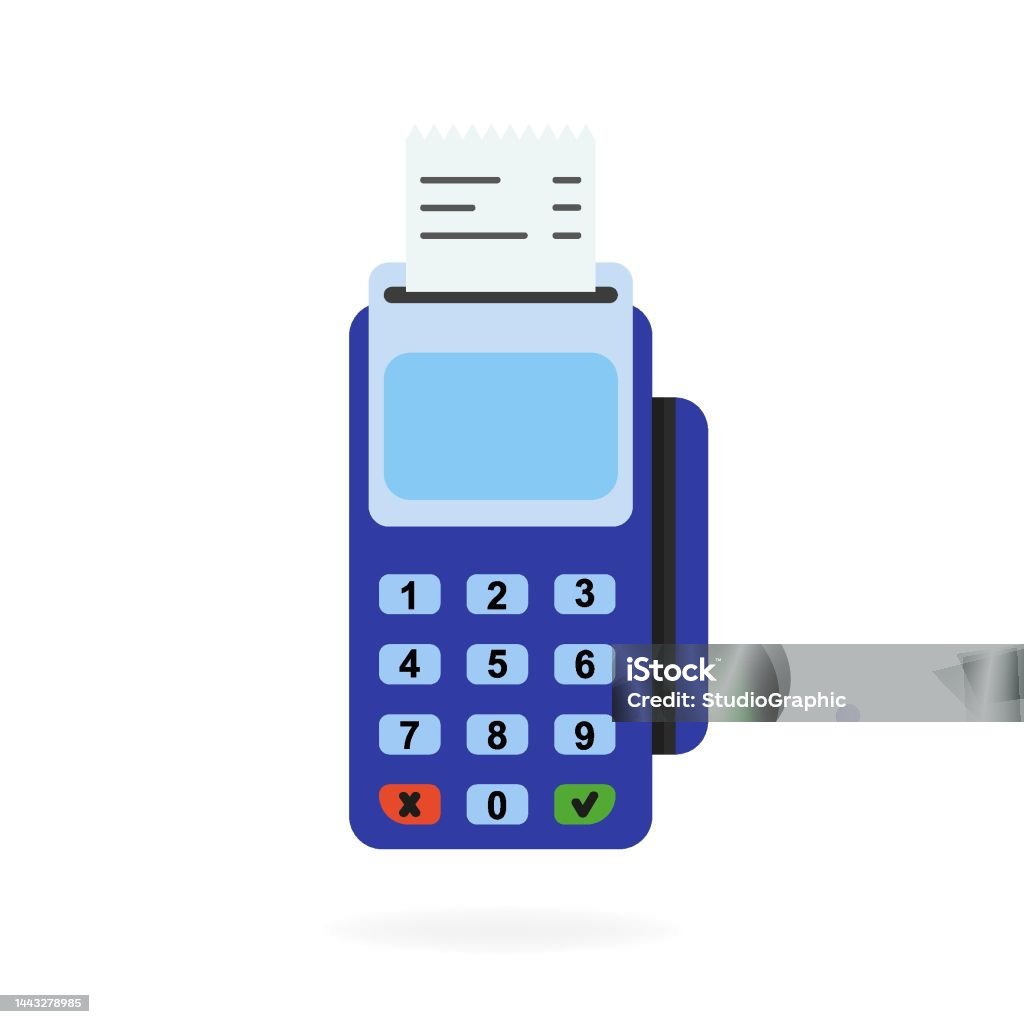 Checking Issue Vector Terminal That Issues A Check Shops Vector Illustration Stock ...