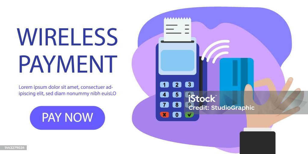 Manual Payment By Bank Card Through The Terminal Websites Vector Manual Payment By Bank Card Through The Terminal Websites Vector