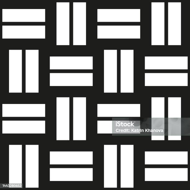 Rectangles Black And White Abstract Geometric Vector Pattern Stock ...