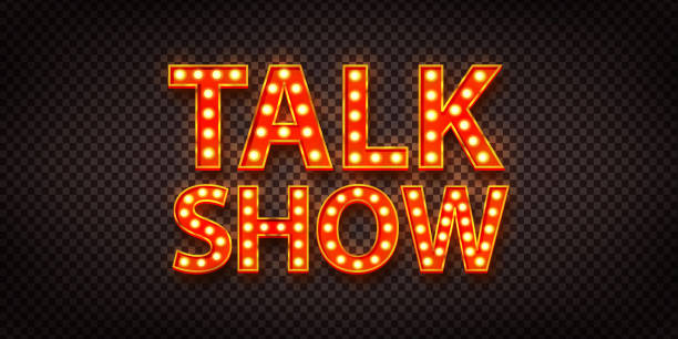 istock Vector realistic isolated neon marquee text of Talk Show logo on the transparent background. 1443283047
