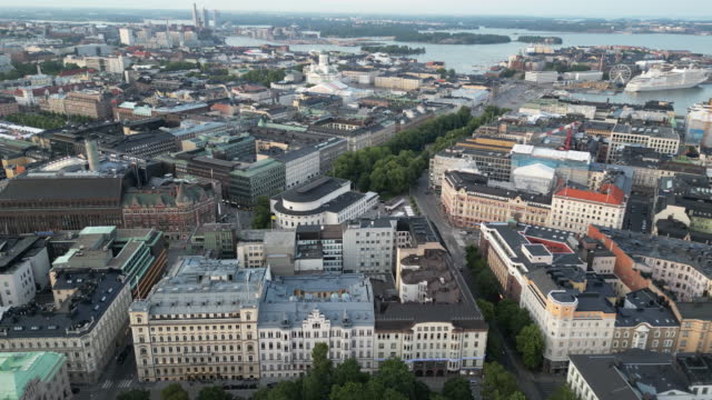 Drone shots of Helsinki city