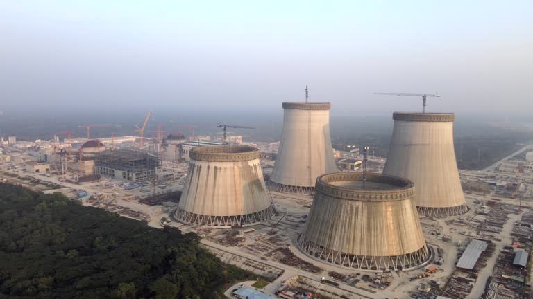 Aerial View of Underconstruction Site of Rooppur Nuclear Power Plant