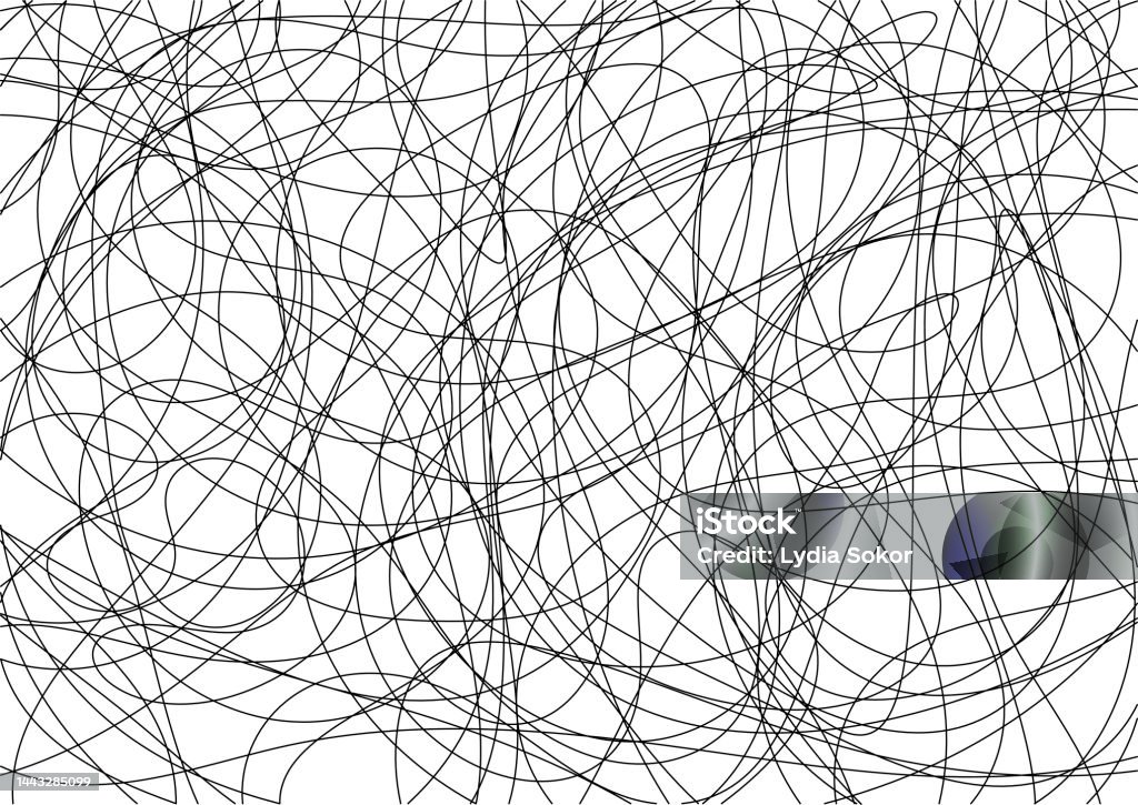 Abstract Scribble Black And White Vector Pattern Stock Illustration ...