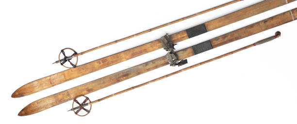 istock vintage wooden ski isolated on white background 1443285444