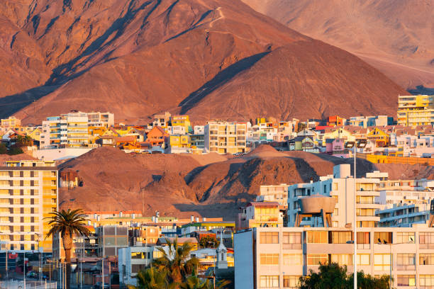 Residential neighborhood in Antofagasta, Chile stock photo