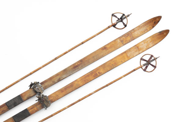 istock vintage wooden ski isolated on white background 1443285744