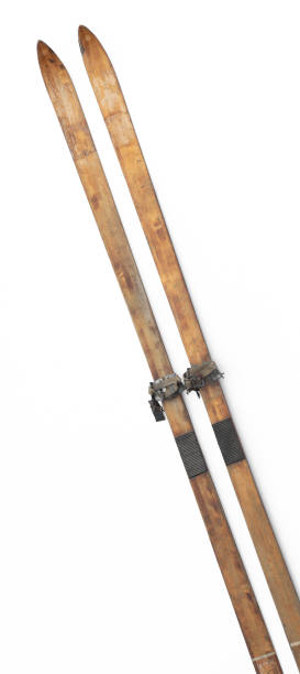 istock vintage wooden ski isolated on white background 1443285745