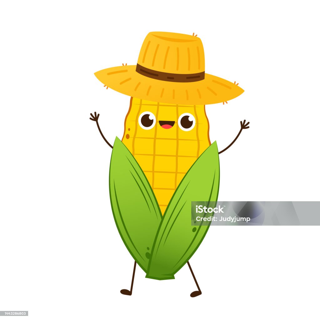 Corn Cartoon Vector Cute Vegetable Vector Character Isolated On White ...
