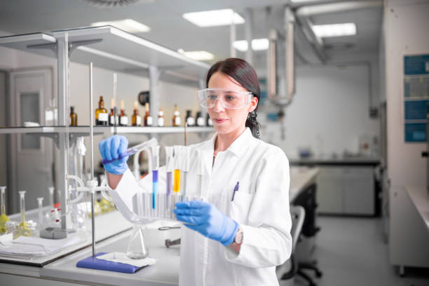 istock Brown haired female scientist seen using a pipette during some experiment in a laboratory 1443286948